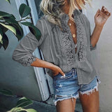 Half Sleeve Lace Boho Blouse