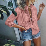 Half Sleeve Lace Boho Blouse