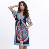 Boho V Neck Tunic Mini Dress