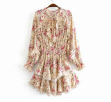 Boho Chic V Neck Ruffle Mini Dress