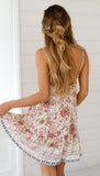 Pink Spaghetti Strap Boho Dress