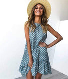 Polka Dot Sleeveless Mini Dress