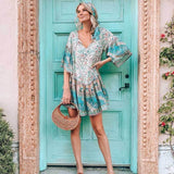 Boho Vintage Wide Sleeve Dress