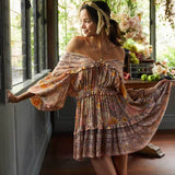 Boho Gypsy Floral Print Dress
