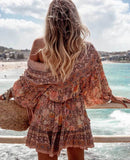 Boho Gypsy Floral Print Dress