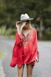Long Sleeve Embroidery Hippie Top
