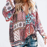 Boho Floral Chiffon Loose Blouse