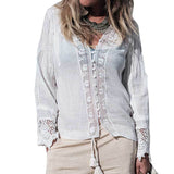 Boho White Lace Floral Embroidery Blouse (Top Only)