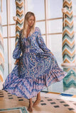 Boho Long Sleeve Floral Print Dress