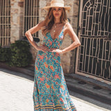 Deep V Neck Spaghetti Strap Dress