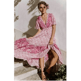 Pink Floral Print Dress