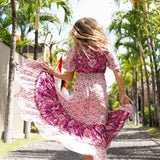 Pink Floral Print Dress