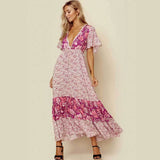 Pink Floral Print Dress
