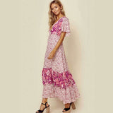 Pink Floral Print Dress