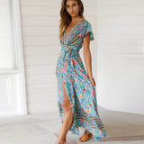 Boho V-Neck Wrap Dress