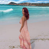 Spaghetti Strap Boho Floral Print Maxi Dress