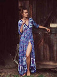 Boho Inspired Floral Print Maxi Dress