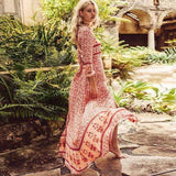 Boho Inspired Floral Print Maxi Dress