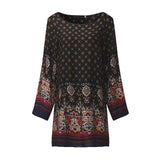 Boho Long Sleeve Print Dress