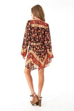 Boho Floral Print Mini Dress