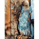 Boho Inspired Floral Print Summer Dress