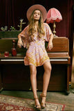 Boho Floral Print Ruffles Dress