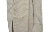Khaki Knit Cardigan with Pockets