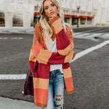 Colorful Striped Long Cardigan