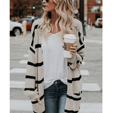 Vintage Striped Long Cardigan