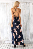 Boho Deep V Neck Backless Dress
