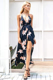 Boho Deep V Neck Backless Dress