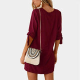 Lace-up Bow Tie Pullover Dress