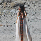 Boho Inspired Floral Embroidery Summer Dress