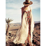 Boho Inspired Floral Embroidery Summer Dress