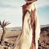 Boho Inspired Floral Embroidery Summer Dress