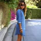 Chambray Faux Denim Mini Dress