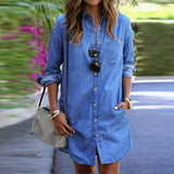 Chambray Faux Denim Mini Dress