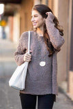 Bohemian Casual Solid Knit Sweater