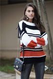 Striped Bohemian Pullover Knit Sweater