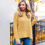 Bohemian Casual Solid Knit Sweater