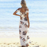 Floral Print V-neck Long Dress