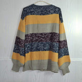 Multi Color Striped V Neck Sweater