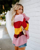 Rainbow Striped Fashion Sweater