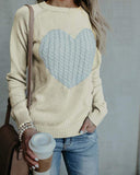 Heart Patchwork Knit Sweater