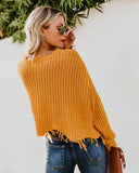 Yellow V Neck Knit Sweater