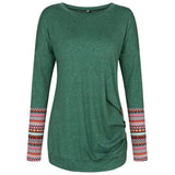 Casual Long Sleeve Patchwork Top