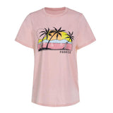 Pink Paradise Palm Tree Casual Top