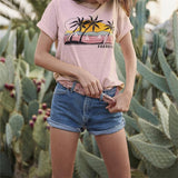 Pink Paradise Palm Tree Casual Top