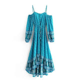 Boho Gypsy Off Shoulder Floral Print Dress