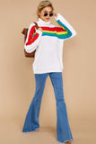Bohemian Rainbow Striped Turtleneck Sweater